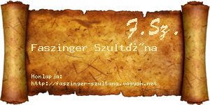 Faszinger Szultána névjegykártya